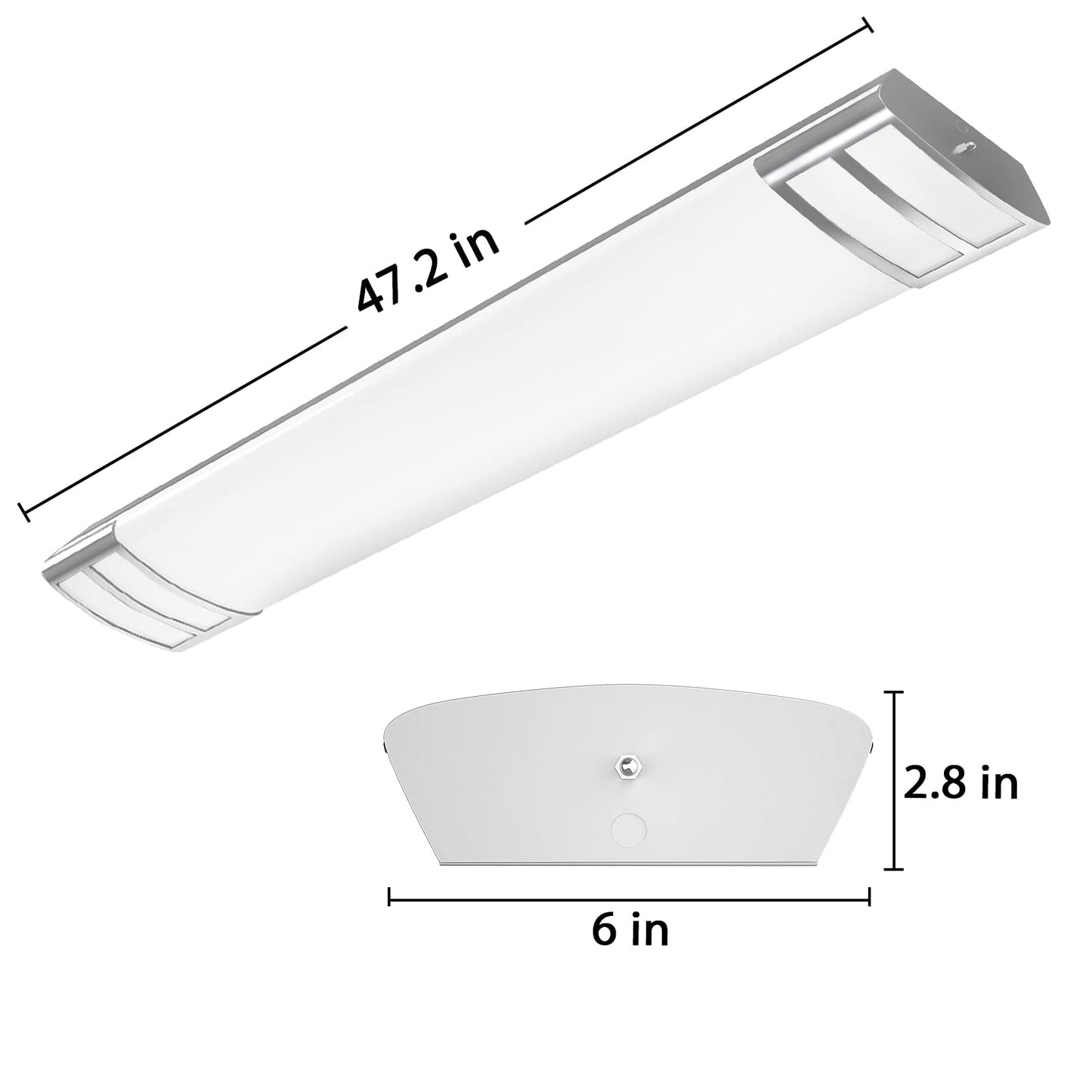 ANTLUX 4FT LED Light Fixtures, 3000K 4000K 5000K Selectable, 30W/40W/50W Dimmable 4 Foot Kitchen Ceiling Light Fixture, 48 Inch Flush Mount LED Wraparound Puff Lights for Kitchen, Laundry, Office
