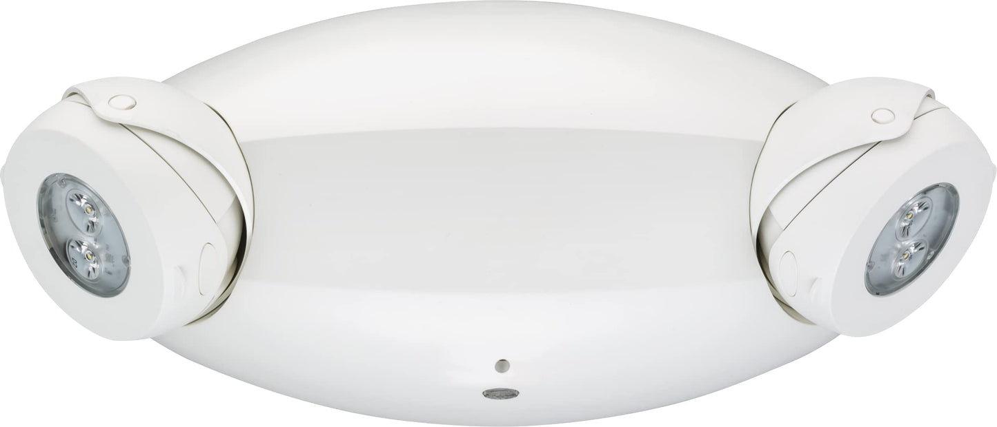 Lithonia Lighting Quantum LED Emergency Lights for Business, Manual Testing, 2-Head Fixture, 640 Lumens, White (ELM4L)