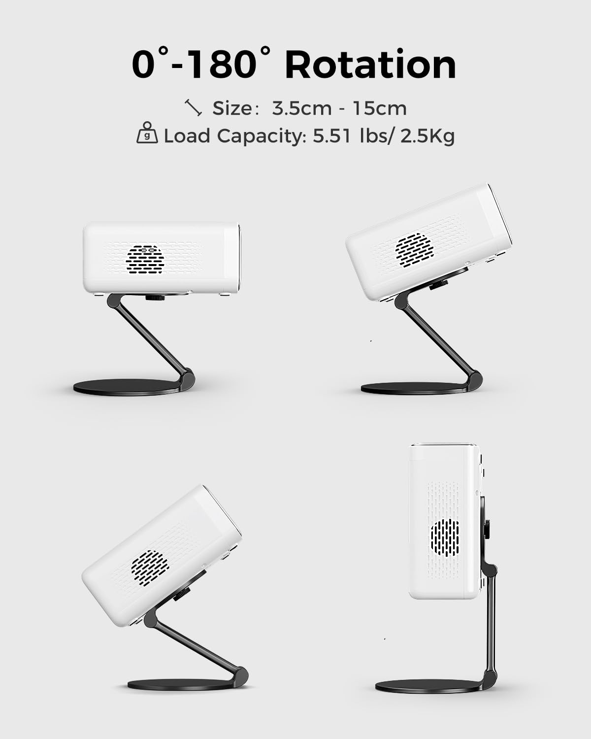 Aurzen Projector Foldable Stand, Ultra-Compact Foldable Stand with Easy Setup and 180-Degree Rotation, Fits The Eazze Series, Lightweight 367g (Only Stand)