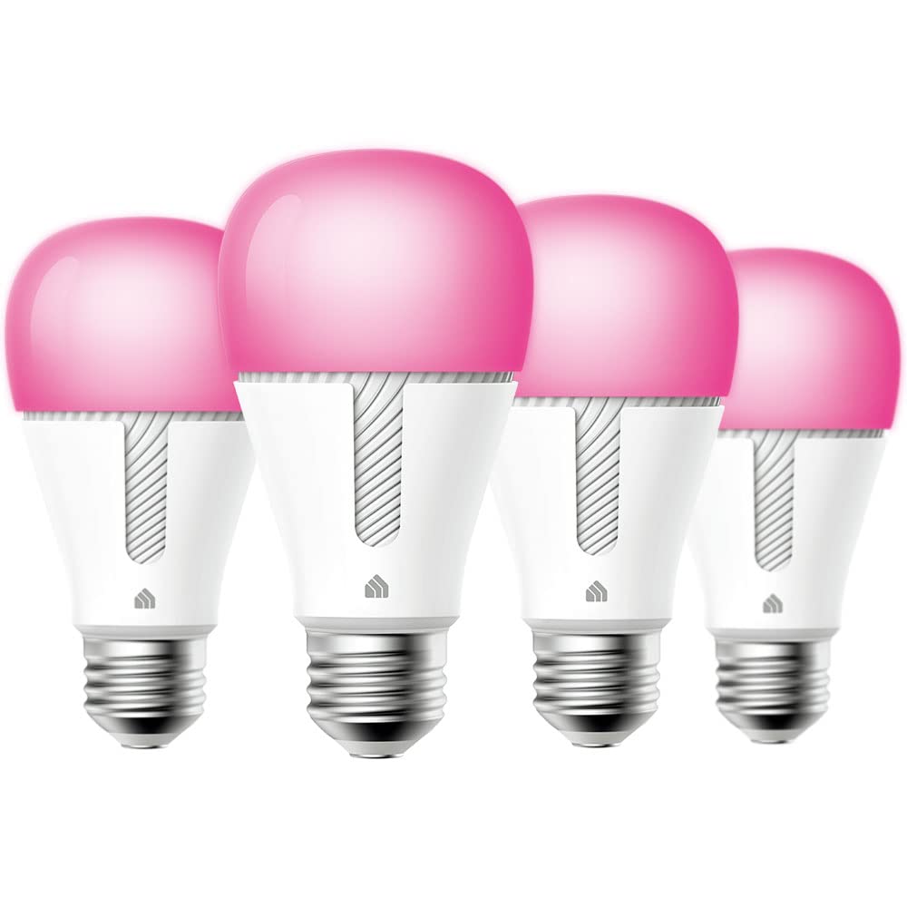 Kasa Smart Light Bulbs, 1000 Lumens High Brightness, 16M Color Changing, Dimmable Smart WiFi Light Bulb, Compatible with Alexa and Google Home, A19, 2.4GHz Wi-Fi only, No Hub Required, KL135(4-Pack)