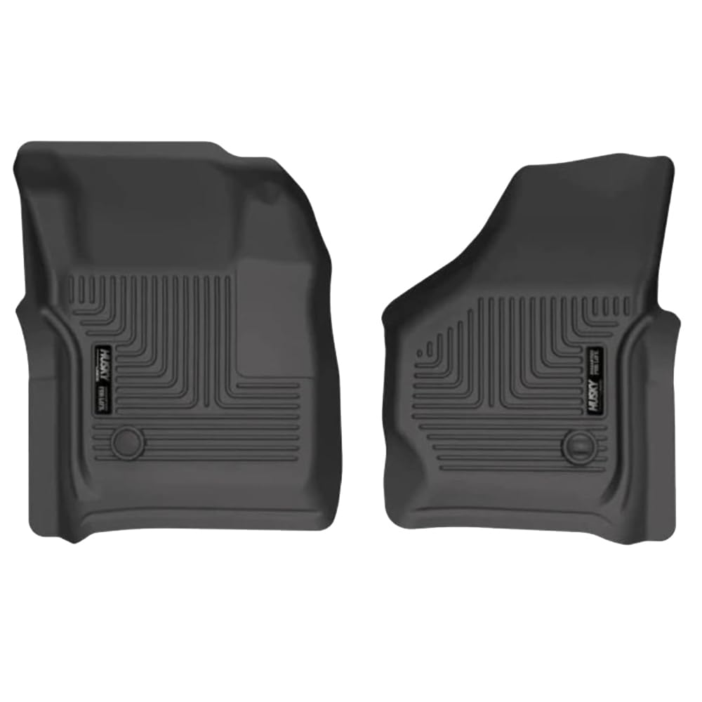 Husky Liners Weatherbeater Floor Mats | Fits 1999-2007 Ford F-250/F-350 (All Cab Sizes) Without Manual Shifter | Front Row, 2-pc Black - 13481