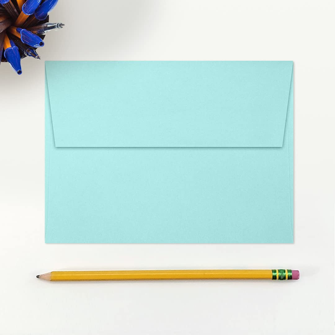 LUXPAPER A7 Invitation Envelopes for 5 x 7 Cards in 80 lb. Seafoam, Printable Envelopes for Invitations, w/Peel and Press Seal, 250 Pack, Envelope Size 5 1/4 x 7 1/4 (Green)