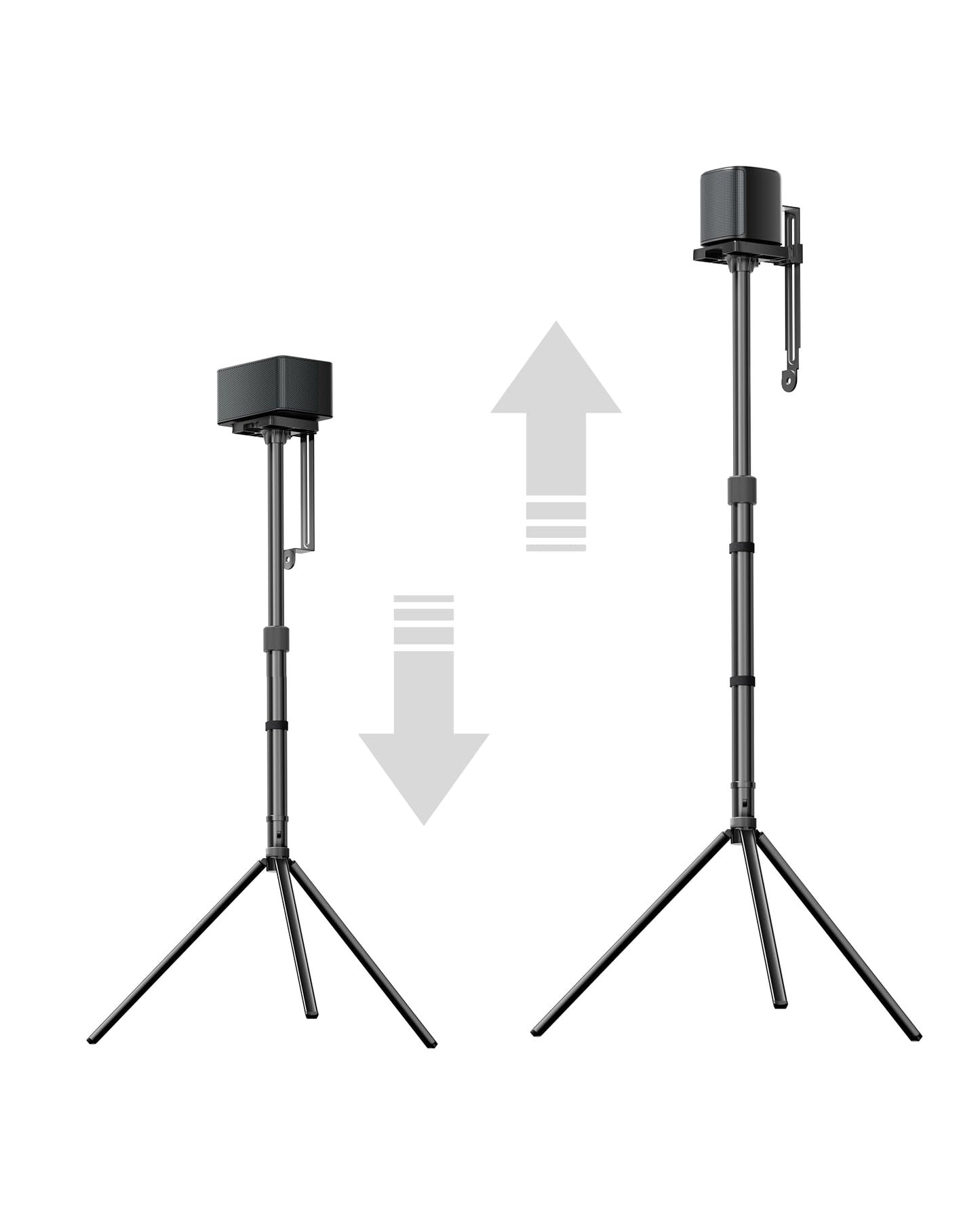 ULTIMEA Universal Speaker Stands Pair, Height Adjustable 24.4"-36.6", Fits Most Satellite & Surround Speakers, 3 Mounting Options, Holds 6.6 lbs, Easy Assembly, for Home Theater, Steady 310