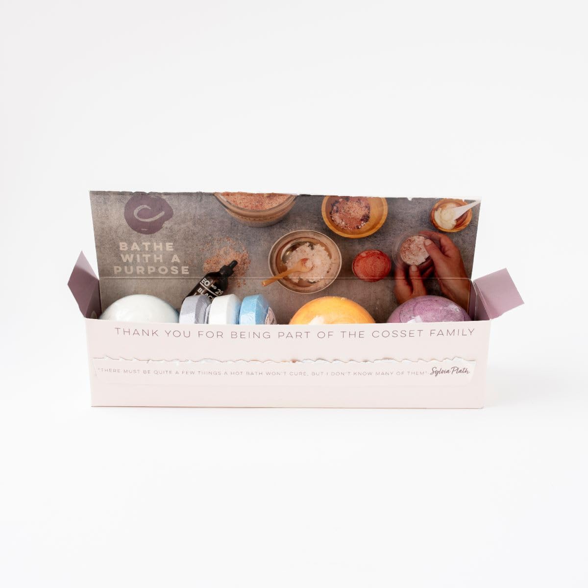 Cosset Bath Bomb - Anxious AF Gift Box Bubble Bath Bombs for Women - Anxiety Relief Set with Natural Ingredients - 6pcs