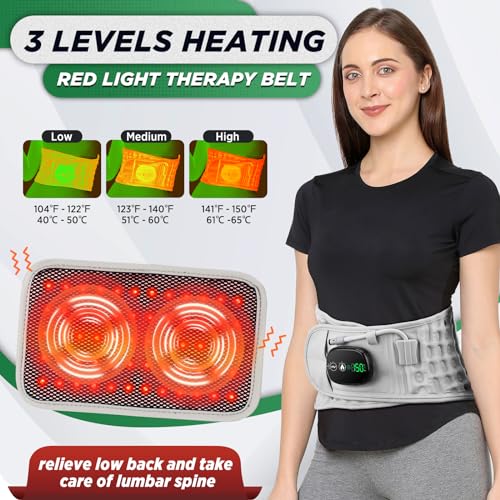 ERHIVORA Decompression Back Belt with Red Light Heating and Massage, Back Reliever, Inflatable Back Brace for Spinal Lumbar Woman Men Heating Pad