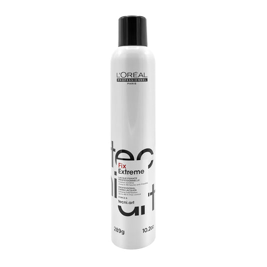 L'Oreal Professionnel Fix Extreme Lacquer - Strong Hold Hairspray For All Hair Types, Anti-Frizz and Shine, Packaging May Vary