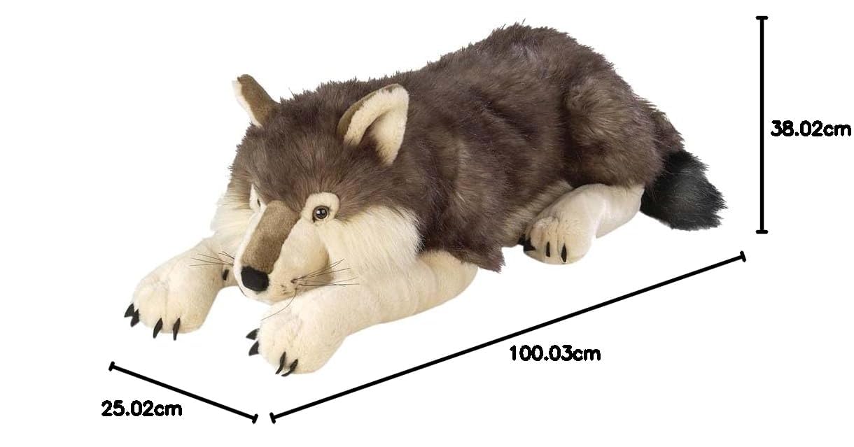 Wild Republic Jumbo Wolf Plush, Giant Stuffed Animal, Plush Toy, Gifts for Kids, 30 Inches, 82332 AMZB