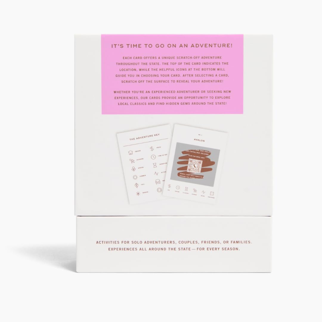 Reach International Outfitters California Adventure Bucket List: 50 Scratch-Off Cards for Outdoor Activities, Tourist Attractions, and Road Trips - Perfect Travel Gift and Guide for Exploring