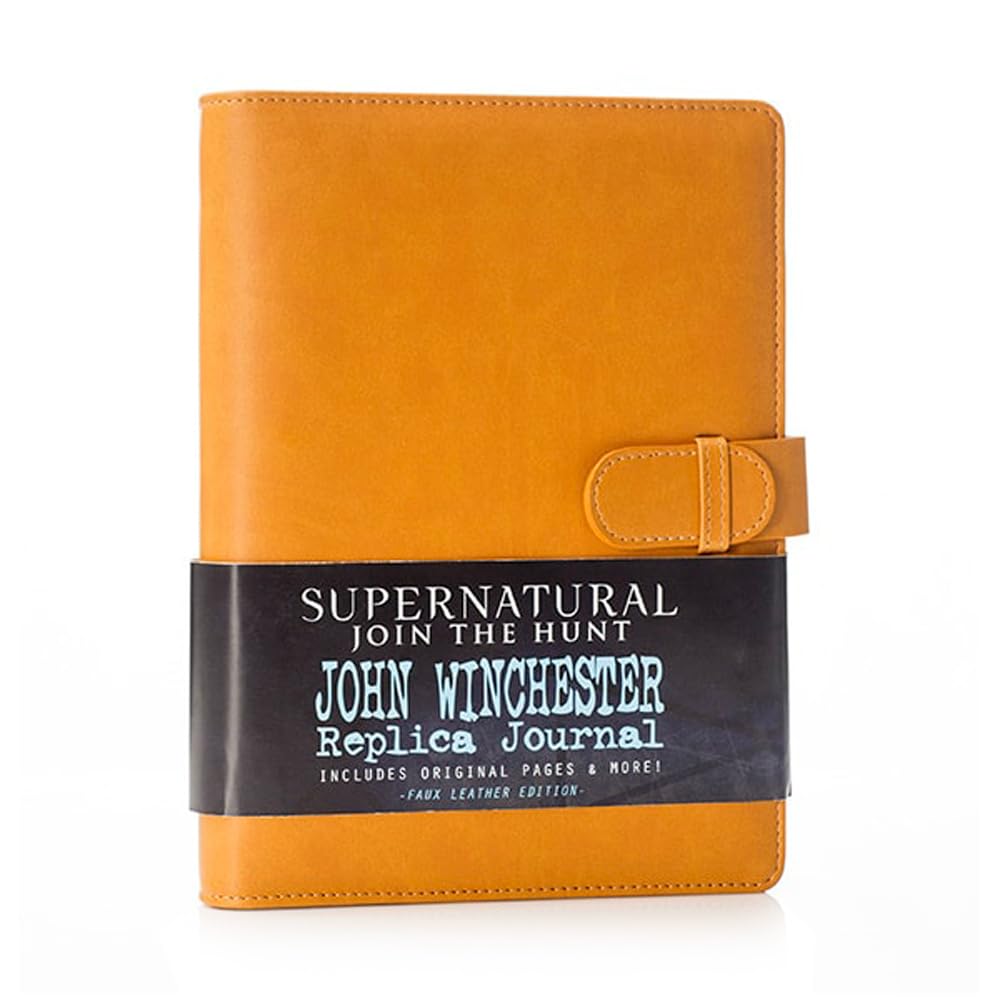 ConQuest Journals Supernatural John Winchester Replica Journal, Faux Leather, Diary Entries, Notes & Sketches, Biggerson's Turducken Ad, Mystery Spot Brochure, 5 News Articles, Officially Licensed