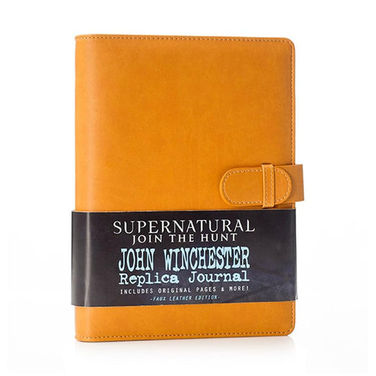 ConQuest Journals Supernatural John Winchester Replica Journal, Faux Leather, Diary Entries, Notes & Sketches, Biggerson's Turducken Ad, Mystery Spot Brochure, 5 News Articles, Officially Licensed