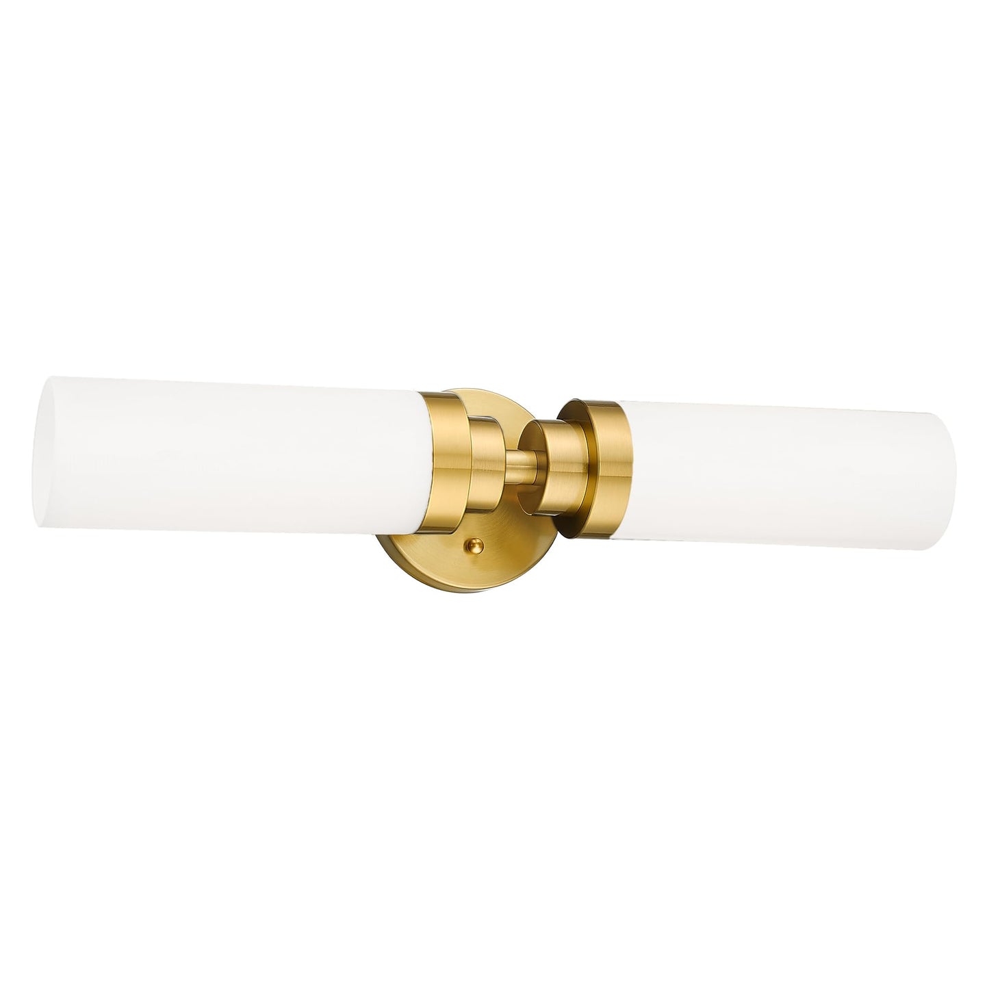 Emak Modern 22 Inch Bathroom Light Fixtures Over Mirror, Brushed Gold Vanity Light Bar with Milk Glass Shade, 2-Light Bathroom Wall Sconce, VL085-BGD-ML-2