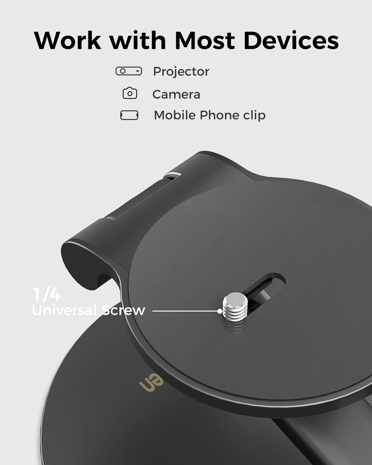 Aurzen Projector Foldable Stand, Ultra-Compact Foldable Stand with Easy Setup and 180-Degree Rotation, Fits The Eazze Series, Lightweight 367g (Only Stand)