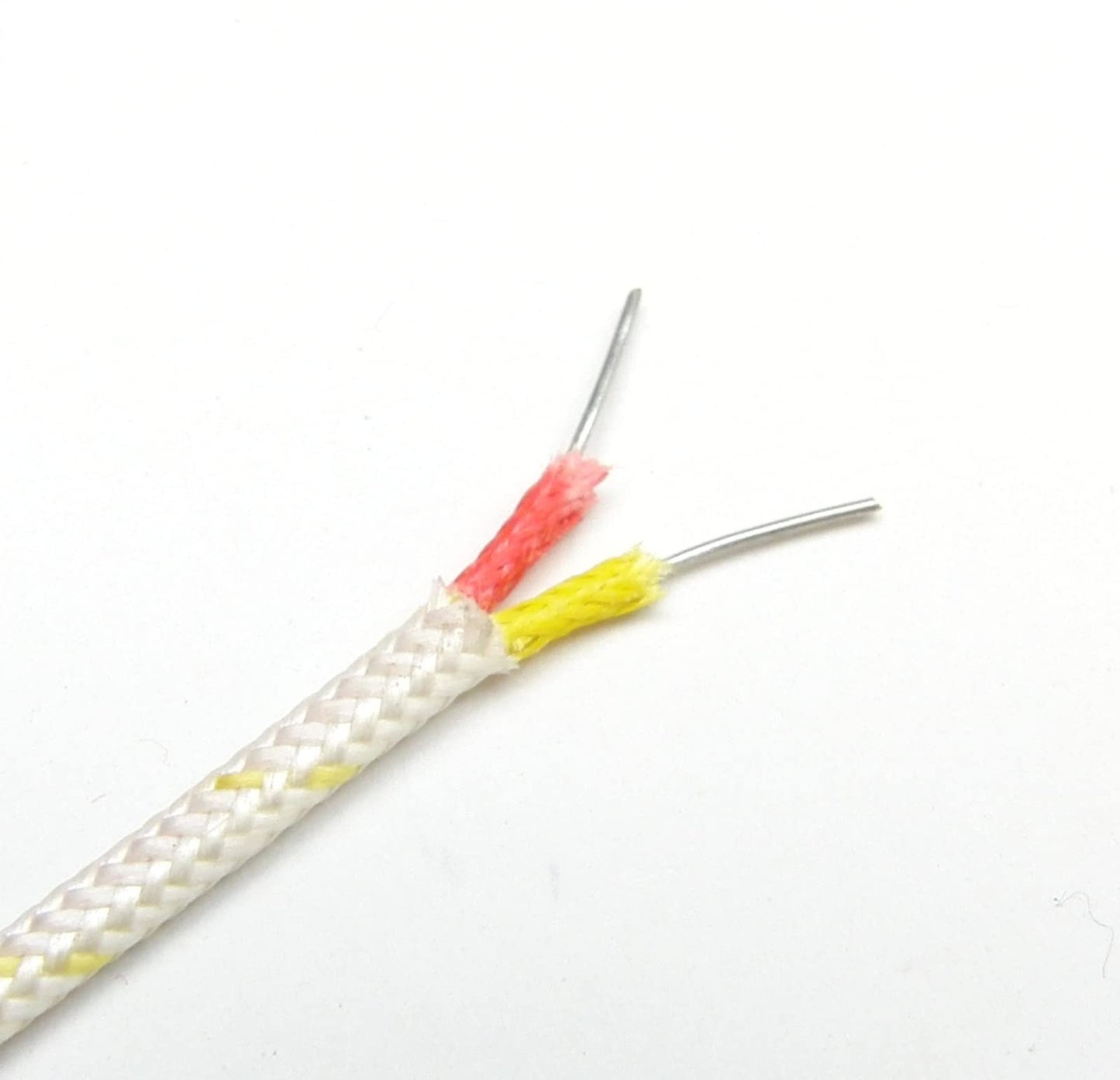 K-Type Thermocouple Wire AWG 24 Solid w. High Temperature Fiberglass Insulation up to 700 Degree C or 1300 F - 10 Yard roll