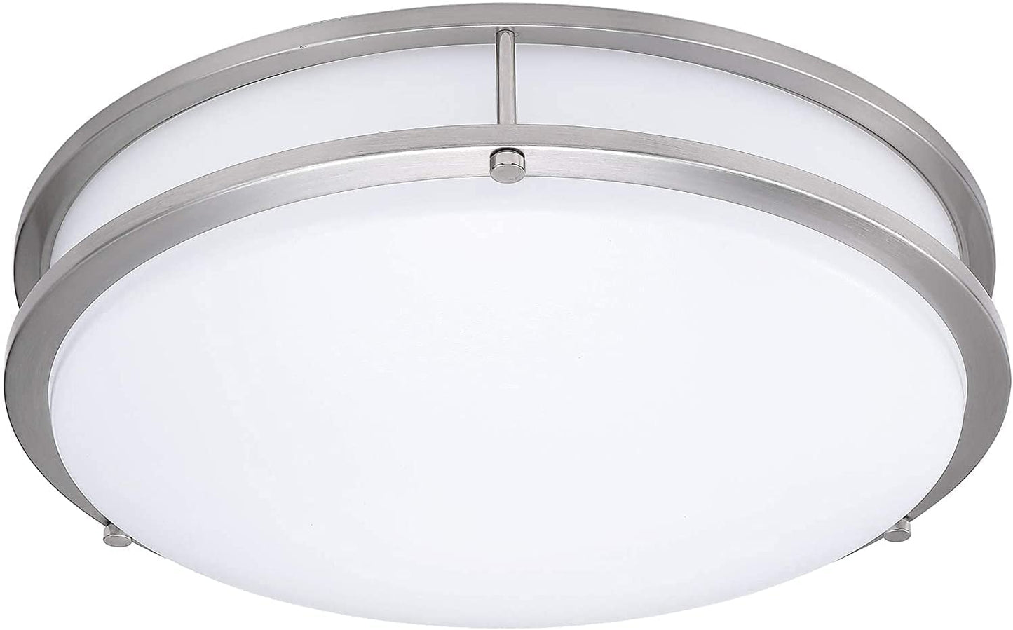 Lunabode LED Dimmable LED Light, Double Ring, Hallway Light Fixtures Ceiling, Bedroom Lights, Closet Lights, Kitchen Lights, 22W (100W Eq), 1800lm, 5CCT, Brushed Nickel, ETL (14", 5 CCT)
