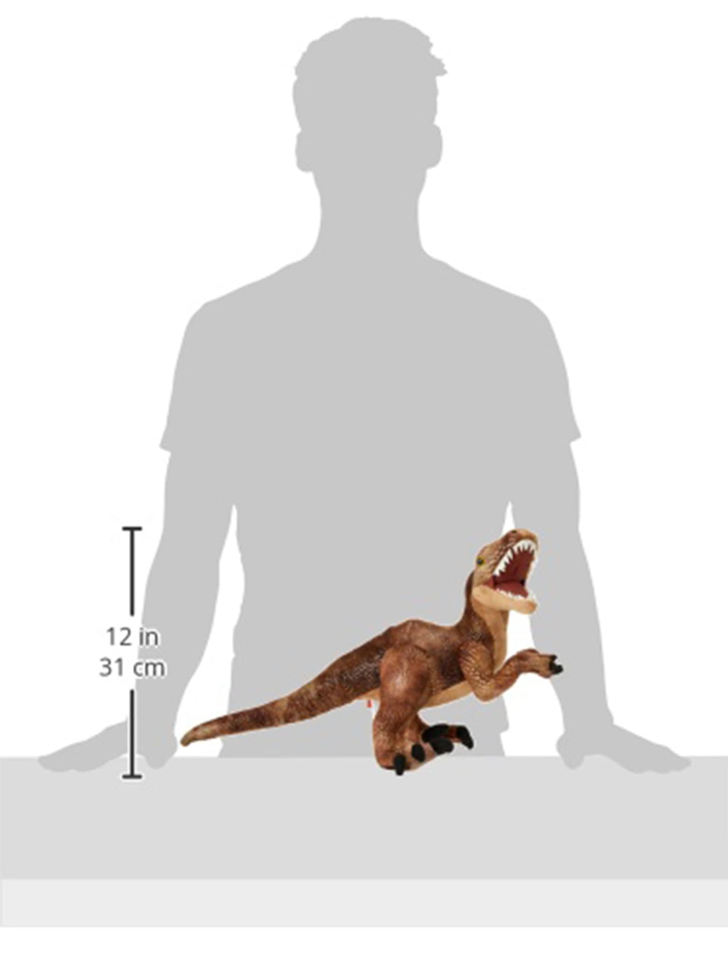 Wild Republic Dinosauria II Velociraptor Dinosaur Stuffed Animal, Multicolor, Size 17