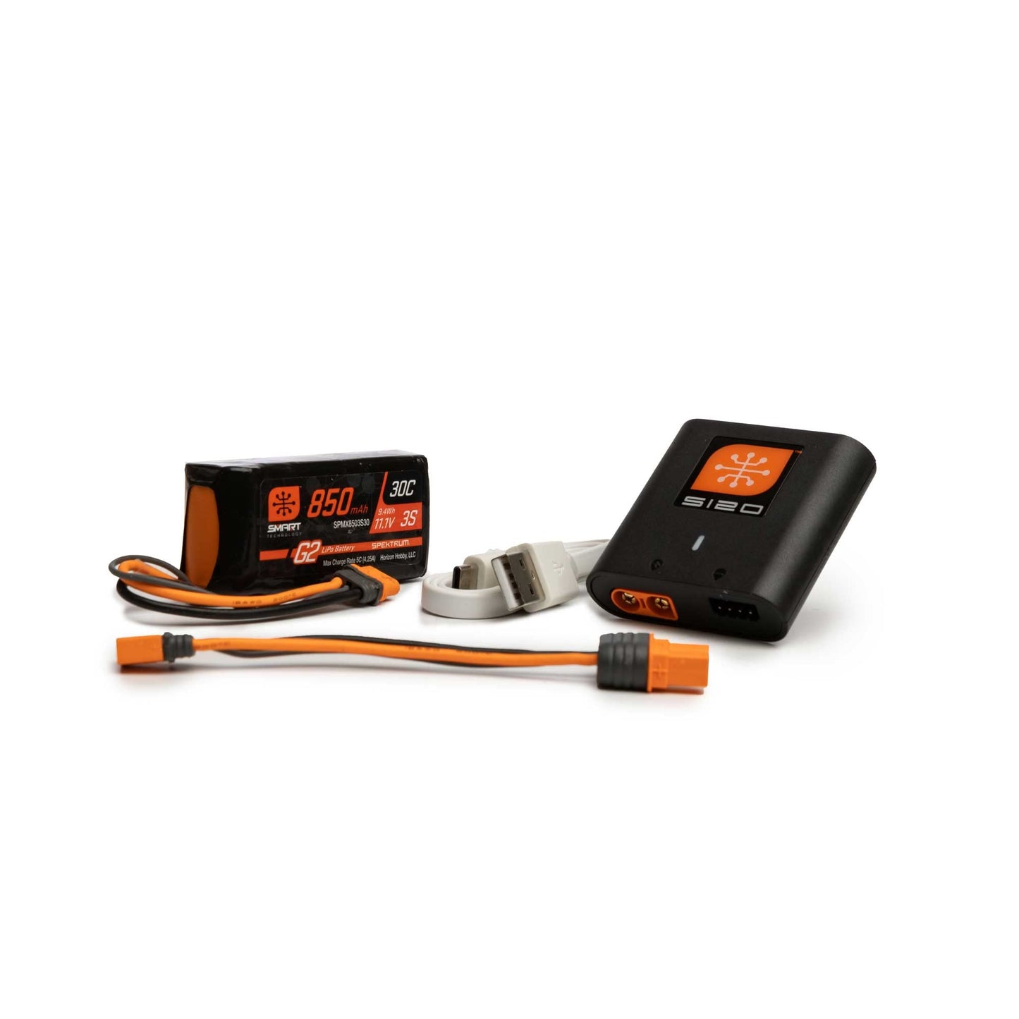 Spektrum Smart G2 Powerstage Air Bundle: 3S 850mAh LiPo Battery / S120 Charger, SPMXPSA100