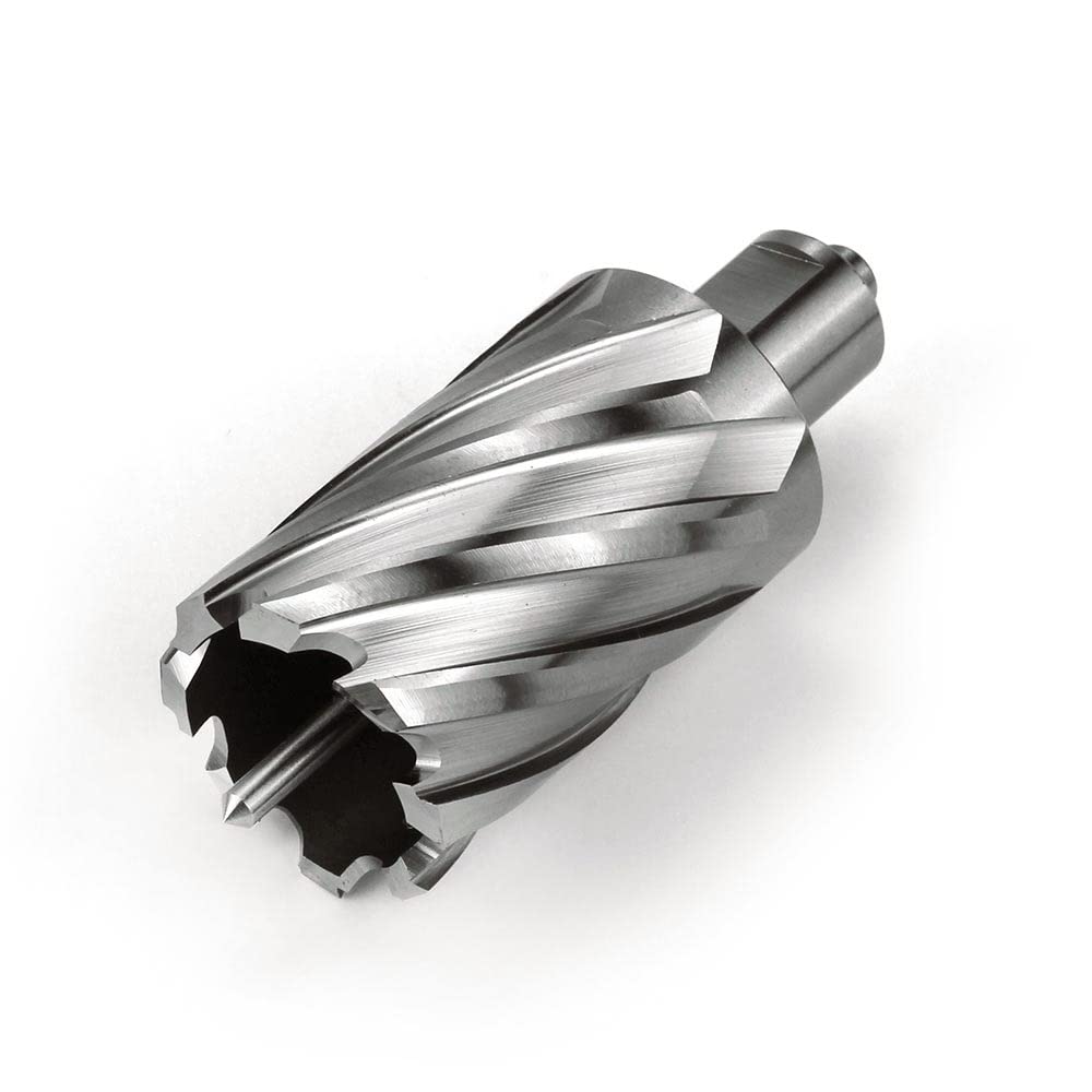 OSCARBIDE Annular Cutter 1-1/2 inch Cutting Diameter 2 inch Depth of Cut,3/4 inch Weldon Shank 2 Flat Mag Drill Bit with Pilot Pin for Magnetic Drill Press,1 Piece