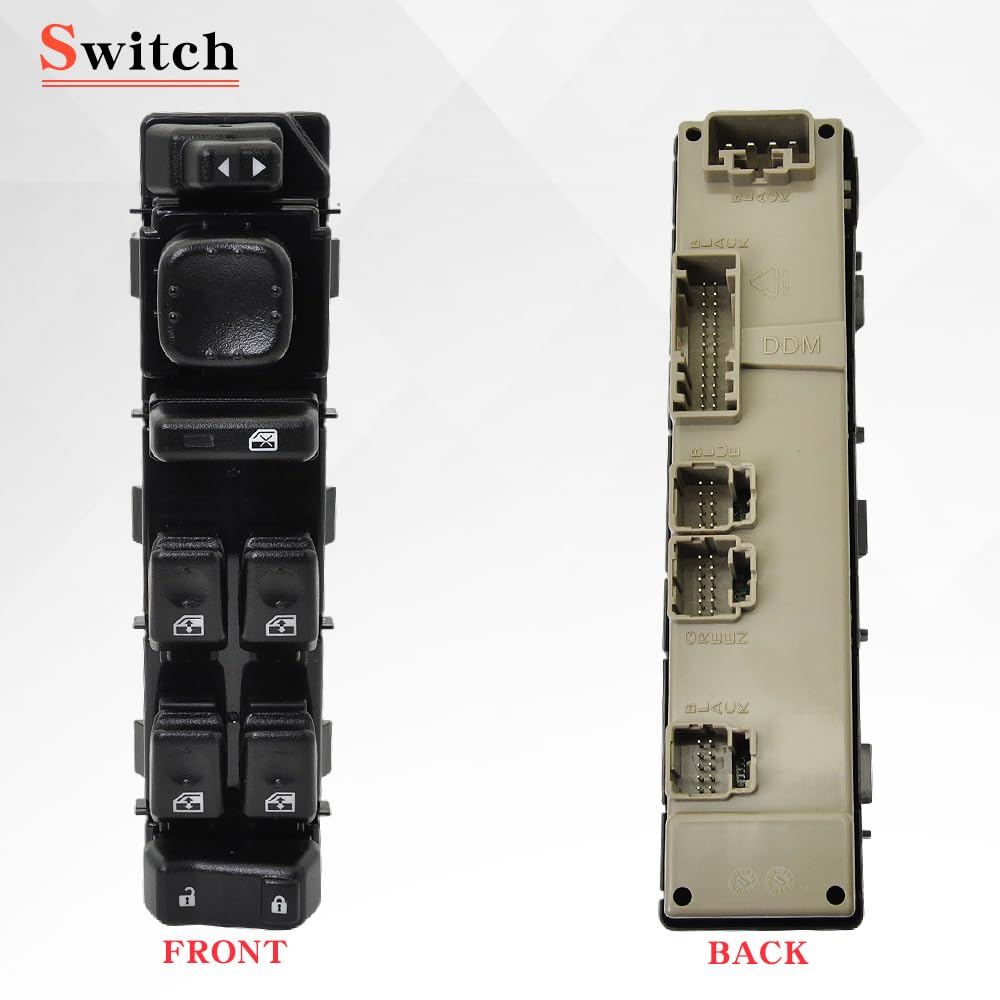 15883323 Front Driver Door Window Control Switch Compatible with 2003-2007 Chevrolet Avalanche Silverado Suburban Tahoe Cadillac Escalade Gmc Sierra, Replace # DWS-220