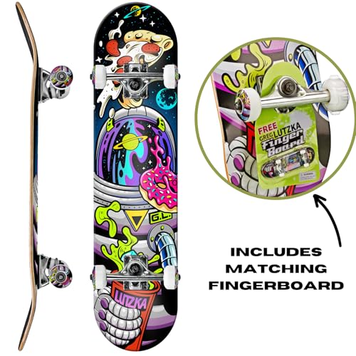 Learn with Lutzka Astronaut Skateboard Deluxe Series by Roller Derby for Kids, Teens, Beginners, Adults