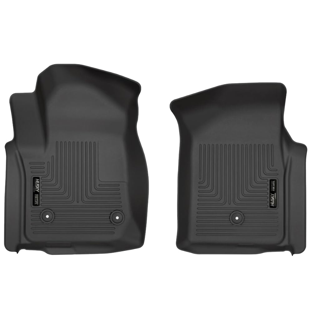 Husky Liners Weatherbeater Floor Mats | Fits 2019-2026 Chevrolet Silverado & GMC Sierra 1500 & 2020-2026 Chevrolet Silverado & GMC Sierra 2500, 3500 Standard CAB | Front Row, 2-pc Black - 13201