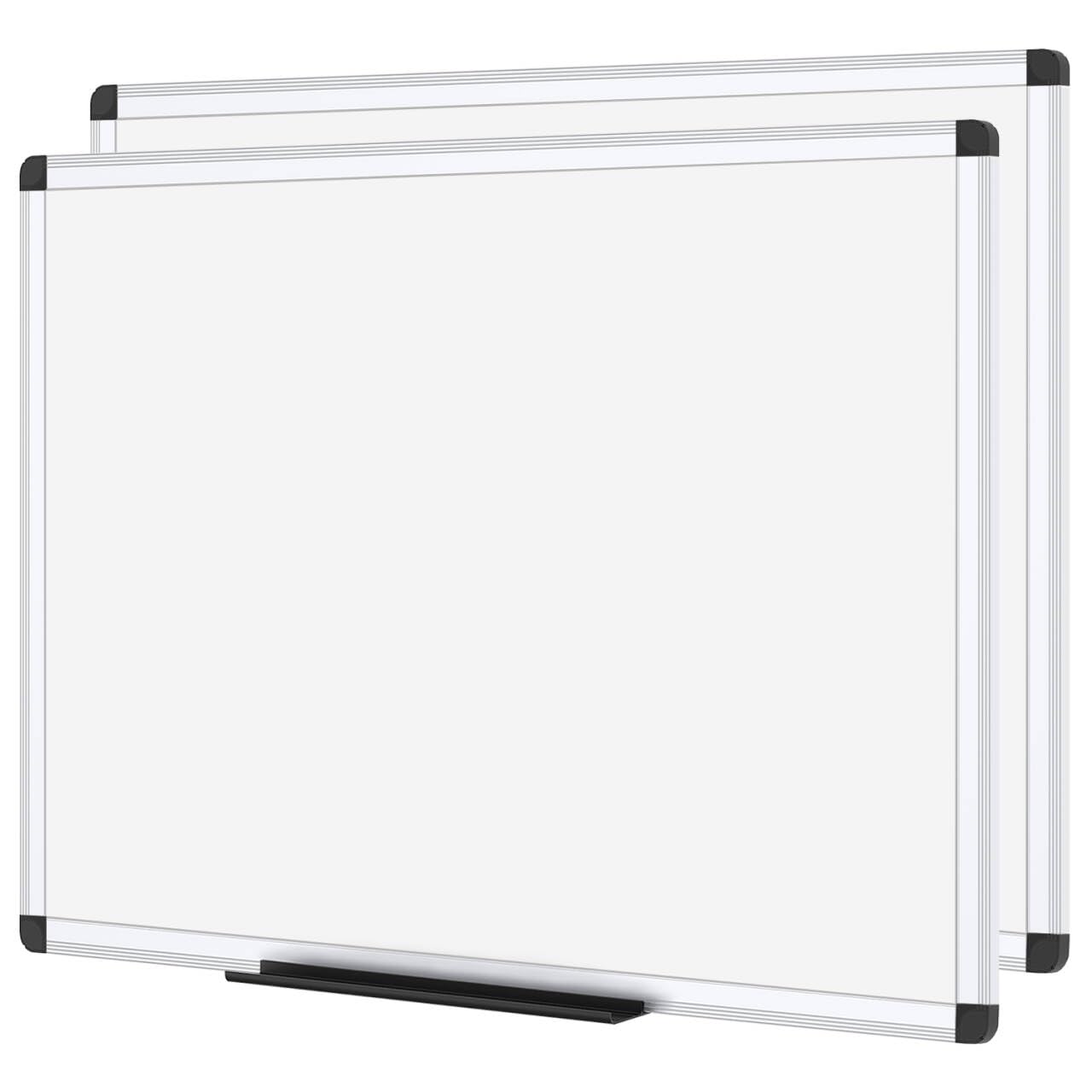VIZ-PRO Magnetic Dry Erase Board, 36 X 24 Inches, Pack of 2, Silver Aluminium Frame