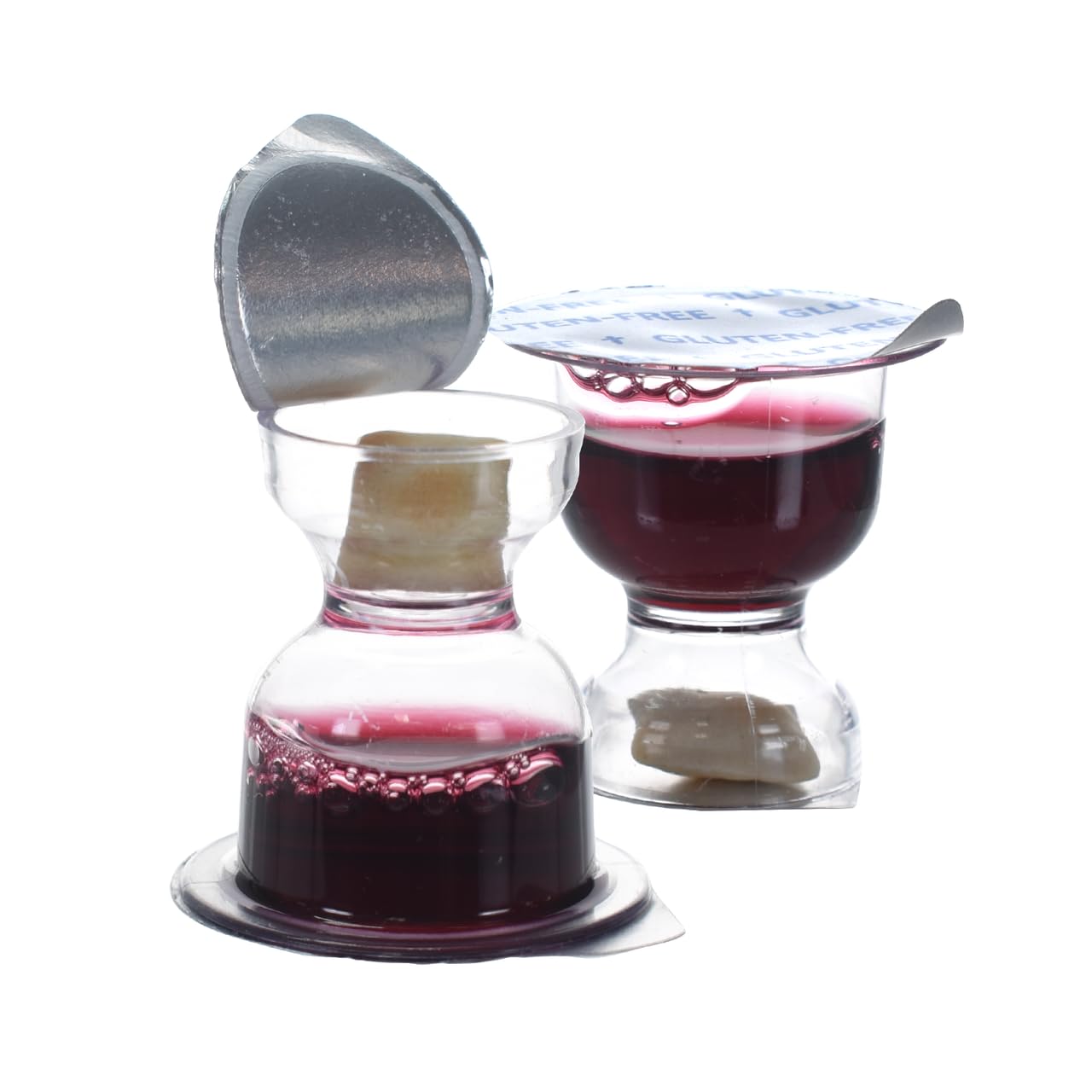 World Communion Cups Gluten-Free Pre-filled Disposable Communion Cups - Concord Grape Juice with Bread- (100) Units - Shipping Included