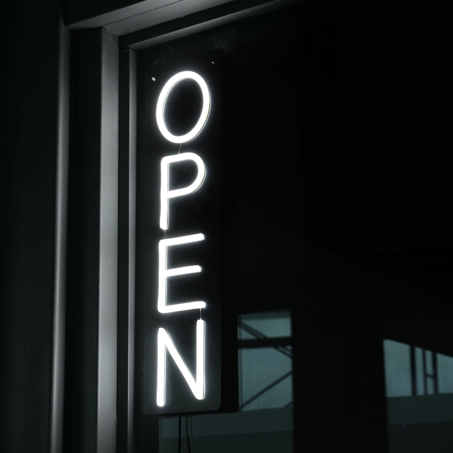 Open Signs for Business 12V/2A Ultra Bright LED Neon Open Sign 16 Inch Lighted Open Sign Electric Light Up Open Sign for Business Storefront Window Glass Door Retail Shop Store Bar Salon Restaurant,Vertical White