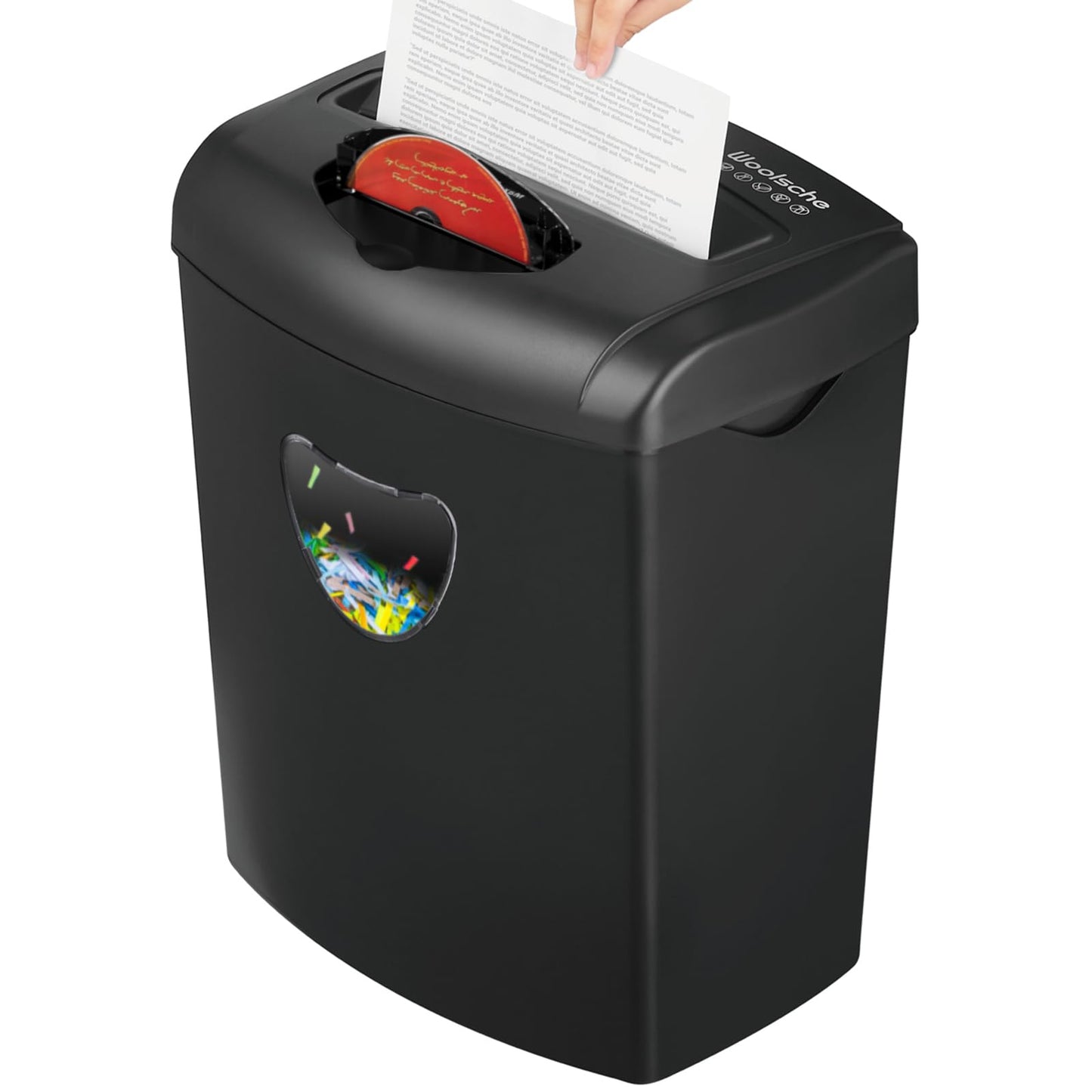 Paper Shredder for Home，Shred 12 Sheet Cross Cut,5.55-Gallon Basket, P-4 Security,Shred Paper/Cards/CDs/Staples/Clips - Jam Proof System for Home Office