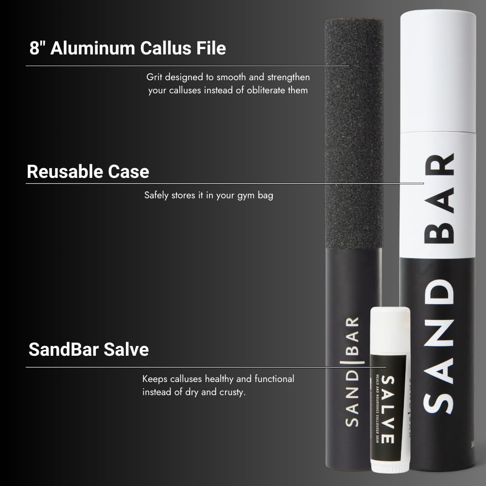SandBar Original Callus File - Callus Remover for Hands and Fingers - Don't Remove Hard Skin with Shavers Or Pumice Stones - Maintain Your Grip - for Gym Enthusiasts, Climbers, Gymnasts & WOD Junkies