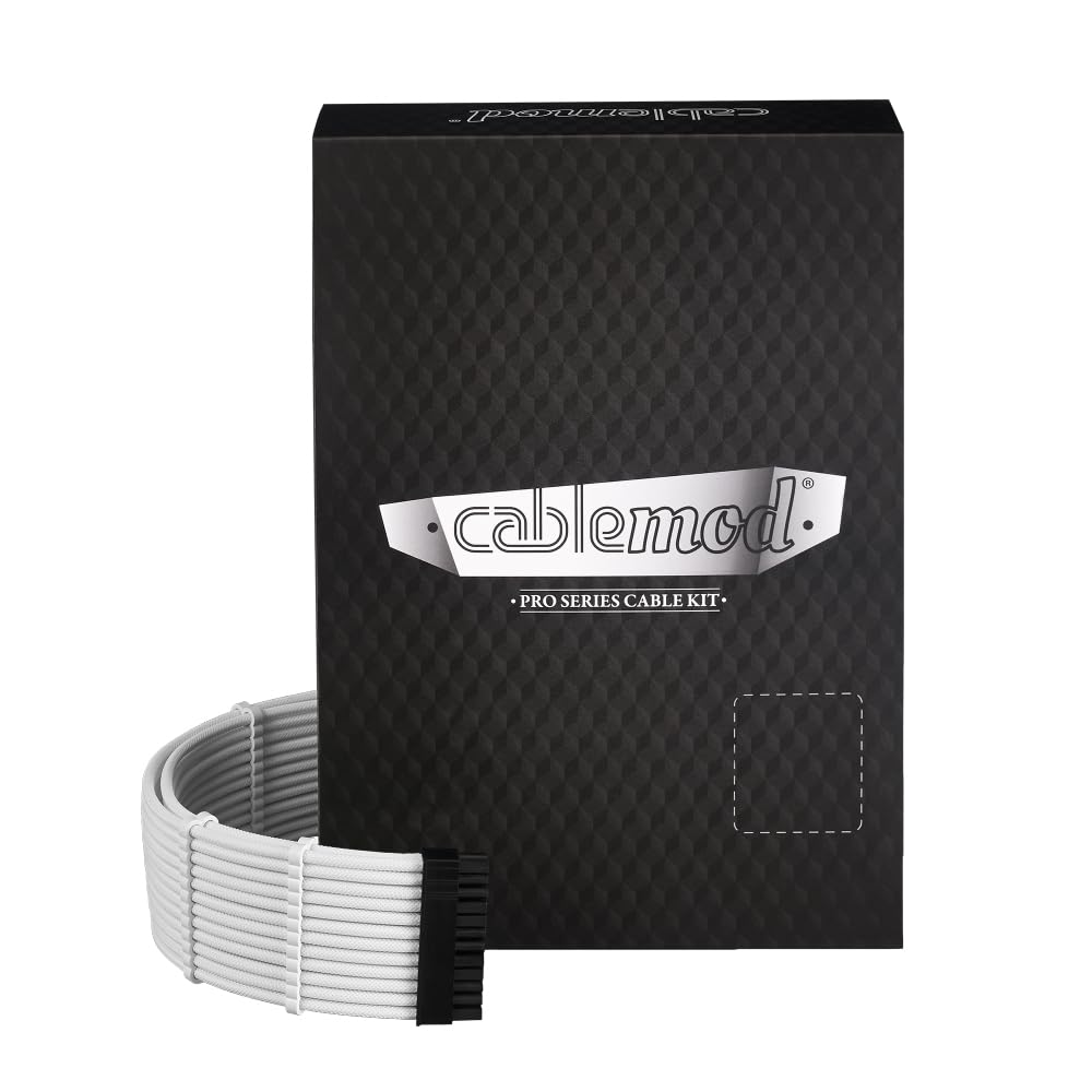CableMod E-Series Pro ModMesh Sleeved 12V-2x6 12VHPWR Dual StealthSense Cable Kit for EVGA G/G+ / P/P+ / T (White)