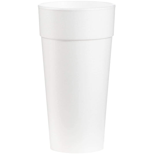 AMZ Empire 24 Oz Foam Cups With Lids, Insulated Foam Disposable White Coffee Cup With Cover Lid, Pack of 40 Sets For Hot or Cold Drink, 40/Case
