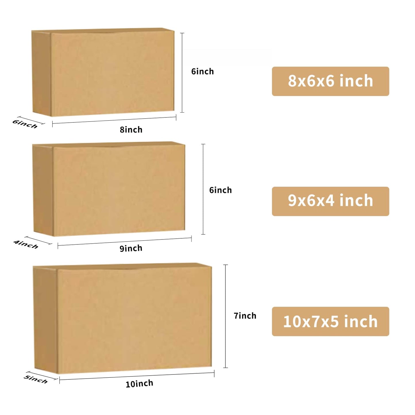 36Pcs Shipping Boxes,8x6x6,9x6x4,10x7x5 Mix and match Small Shipping Boxes