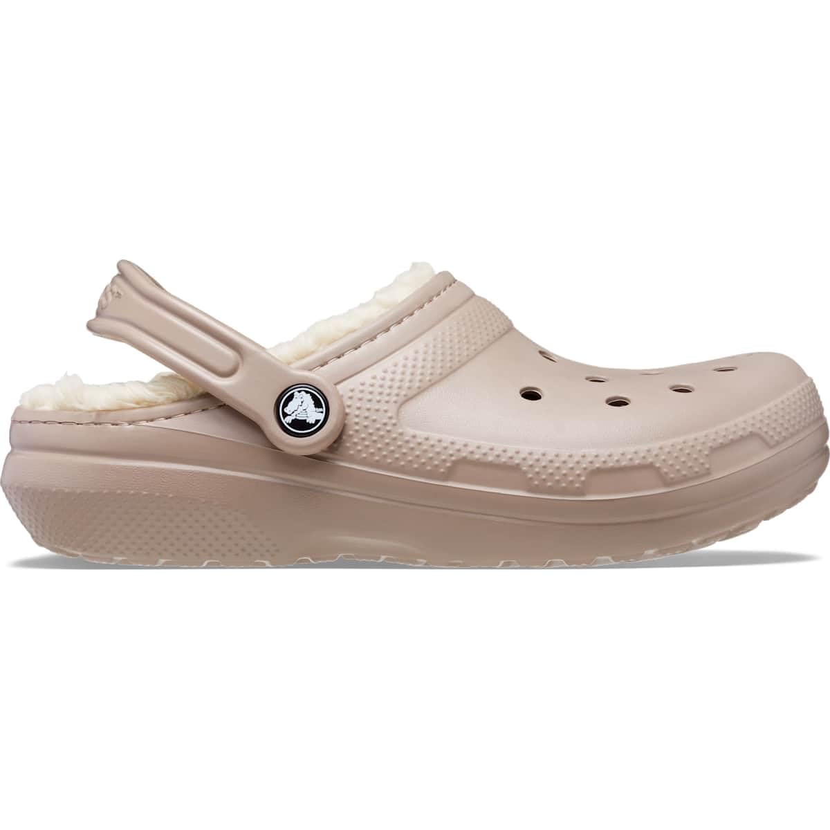 Crocs Unisex Men's and Women's Classic Lined Clog | Fuzzy Slippers, Mushroom/Bone, 12 Women/10 Men