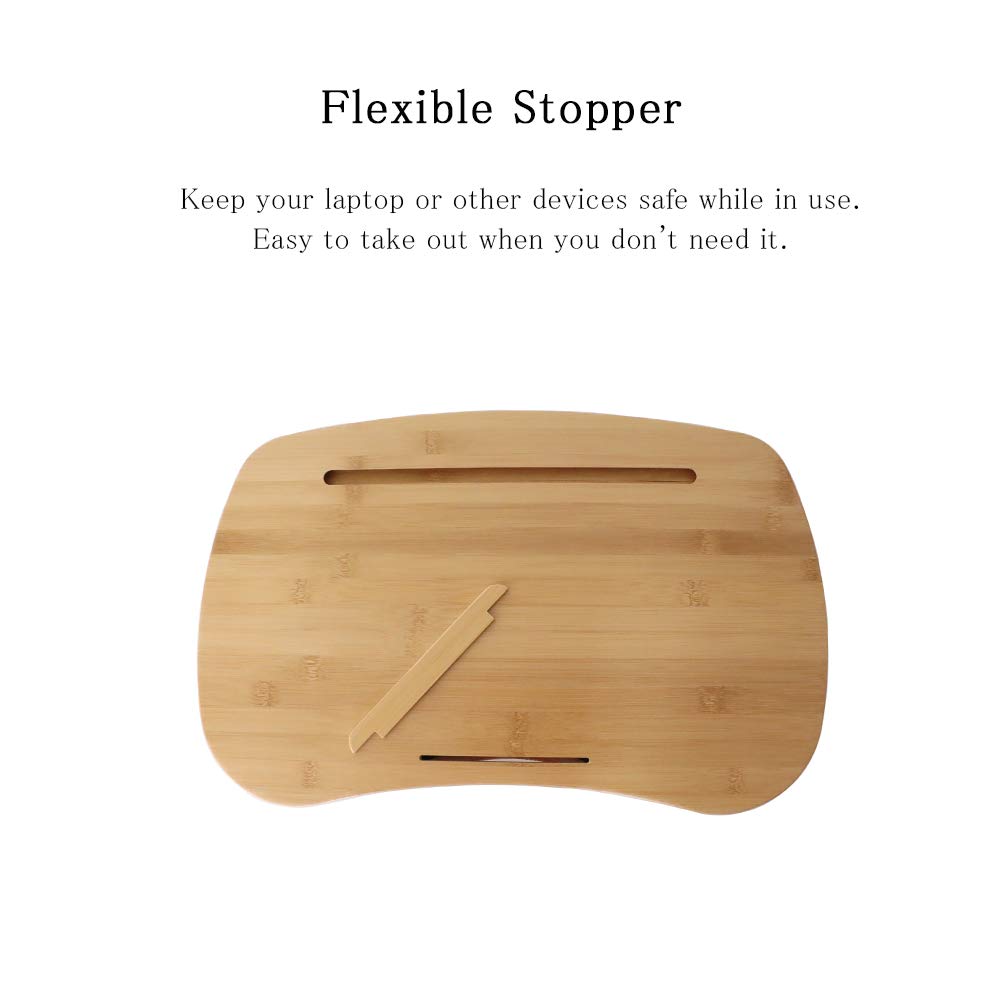 SUMISKY Lap Desk-Portable Laptop Table with Bamboo Platform Phone Holder (M(18.5"x11.8"))