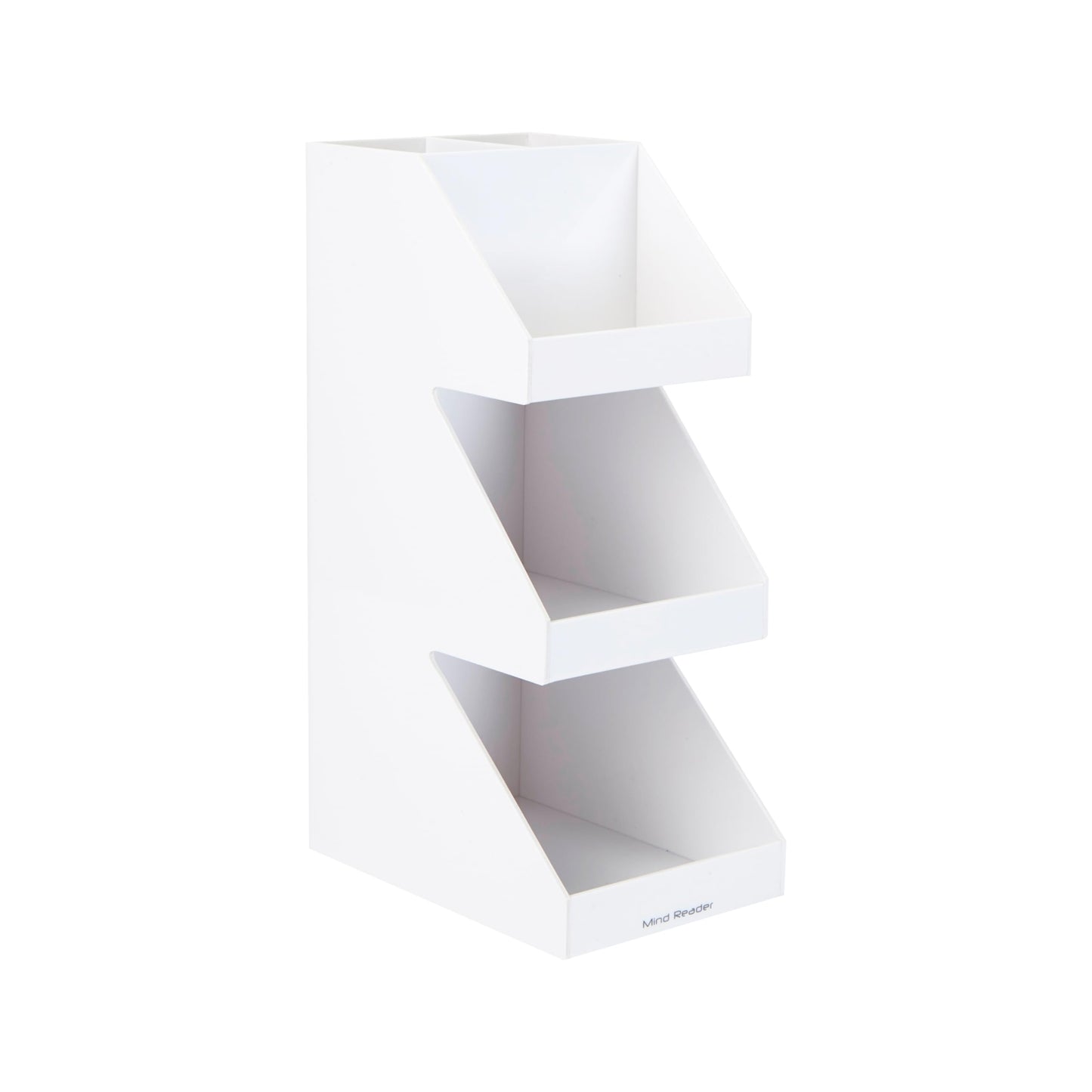 Mind Reader Coffee Tea Utensil and Condiment Station, Countertop Organizer, Coffee Bar, Kitchen, 6"L x 9"W x 16"H, White