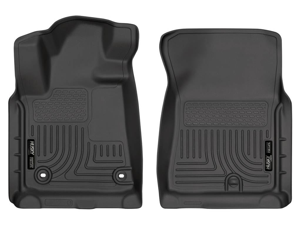 Husky Liners Weatherbeater Floor Mats | Fits 2012-2021 Toyota Tundra, CrewMax & Double Cab, 12-17 Tundra Regular Cab, 12-22 Sequoia | Front Row, 2-pc Black - 18561