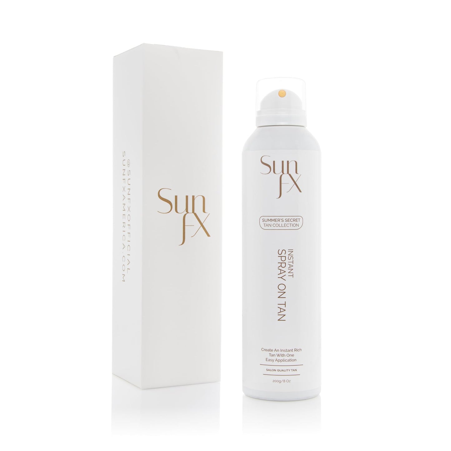 SunFX Summer's Secret Instant Self-Tanning Bronzing Spray, Medium-Dark, 8oz (200g) – Streak-Free Natural Glow, Fast-Drying, Long-Lasting Tan