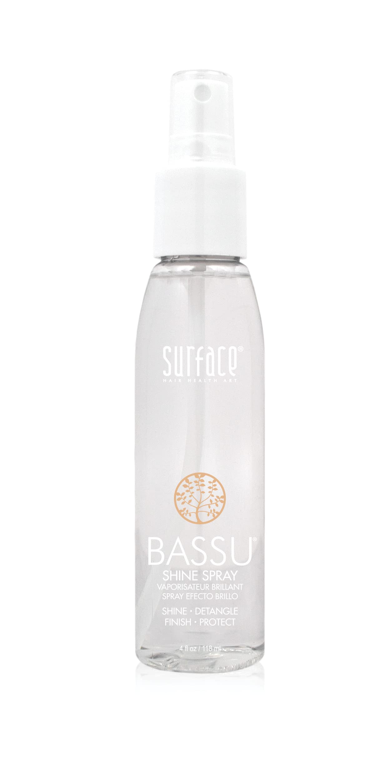 Surface Hair Bassu Shine Spray Brilliance, Add Shine And Detangle To Finish And Protect, 4 Oz.