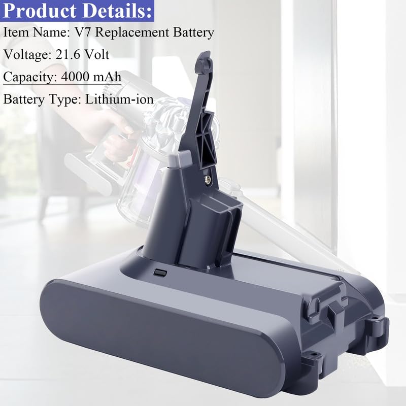 Lasica Compatible with Dyson V7 SV11 Replacement Battery, Compatible with Dyson V7 Series - V7 Motorhead, V7 Animal, V7 Absolute, V7 Allergy, V7 Trigger Cordless Stick Vacuum Battery