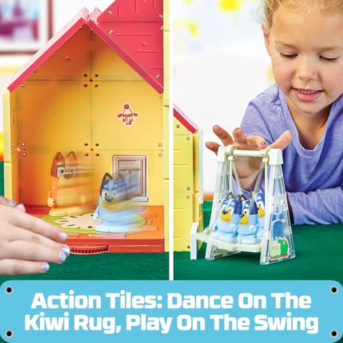 Tile Town Bluey Heeler Family Home 46-Piece Magnetic Tile Playset, Interactive STEM Magnetic Tiles Toys, Includes Bluey & Bingo Figures, Action Tiles