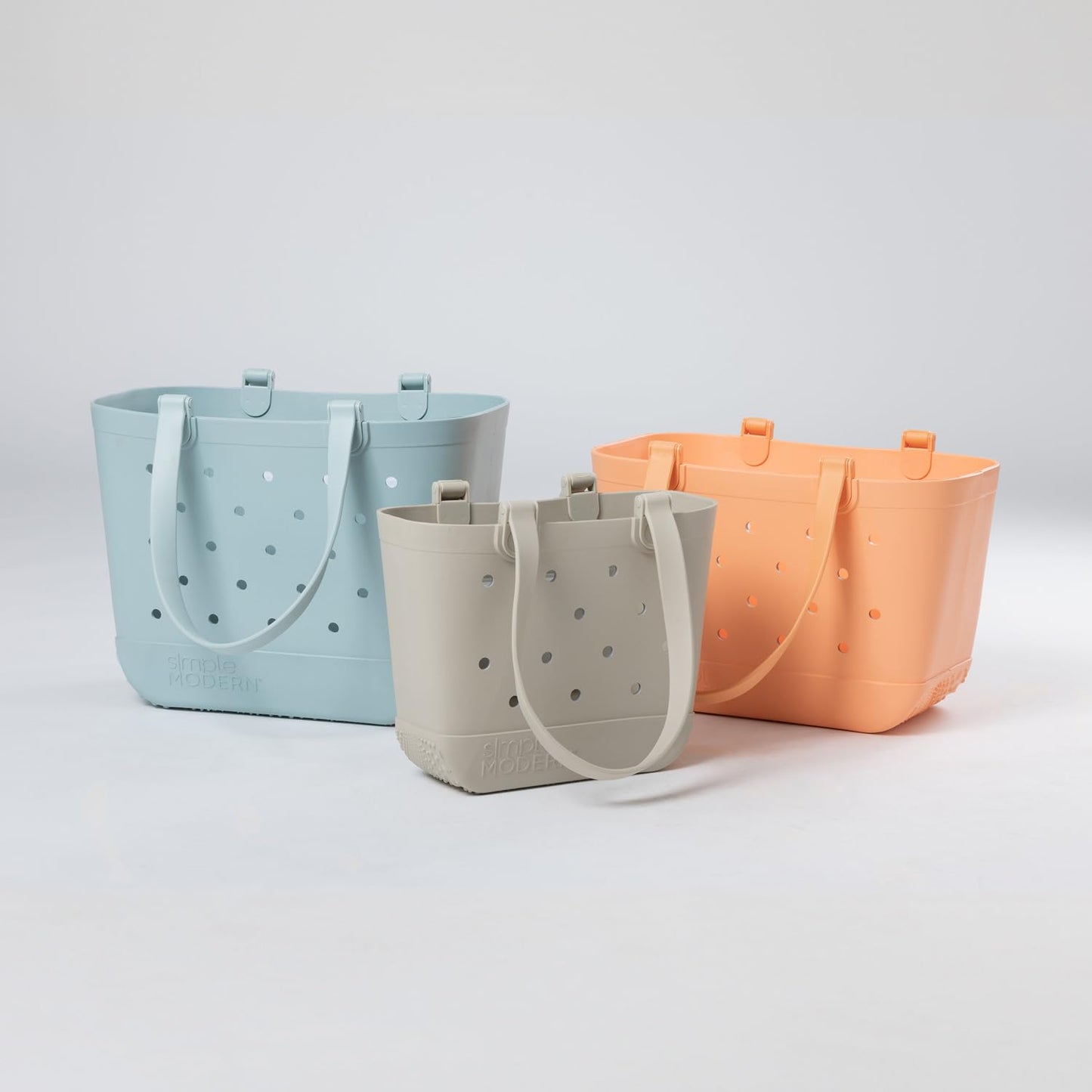 Simple Modern Medium Beach Bag | Waterproof Getaway Rubber Tote with Zipper Pocket for Travel, Pool, Boat, Groceries, Sports | Sea Glass Sage
