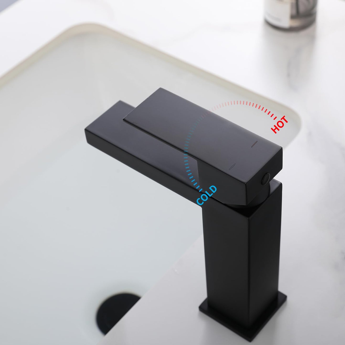 SevenGelok Black Bathroom Faucet Bathroom Sink Faucet One Hole Faucet 【All SUS304 Stainless Steel 】 Single Handle 1 Hole Vanity Faucets for Bathroom Sink NO-Lead Matte Black Bathroom Faucet, SF3-BK