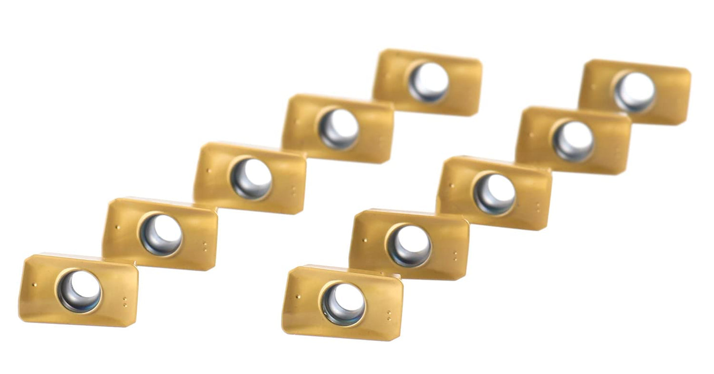 Accusize Industrial Tools APKT11T3 TiN Coated Carbide Inserts for Machining Steel, 10 Pc Set, 0056-1130