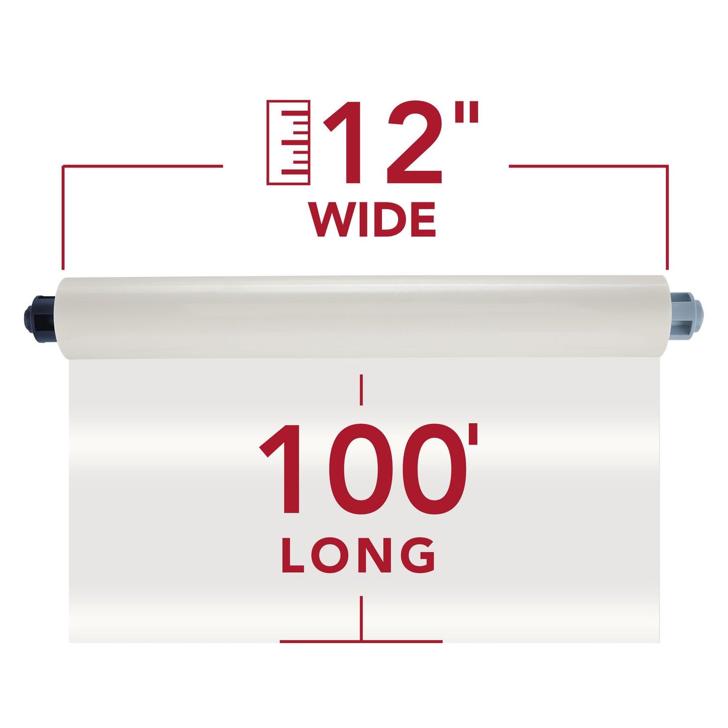 GBC EZLoad Blue End Cap Laminating Roll Film, Low Temp, Gloss, 12" x 100', 5 mil, 2 Pack (3000052EZ)