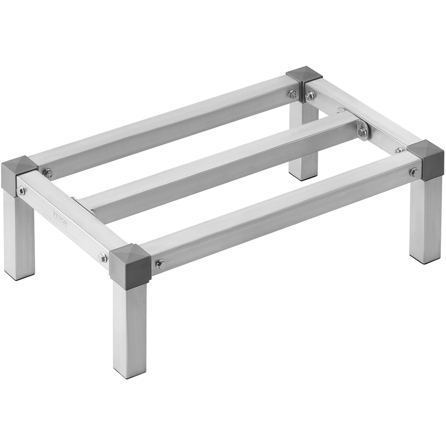 VEVOR Aluminum Dunnage Rack, 24” x 14” Commercial Food Floor Rack, 8” Off the Floor, 1000 lbs Capacity Adjustable Aluminum Storage, for Storage in Restaurants, Kitchens, Garages and Vehicles