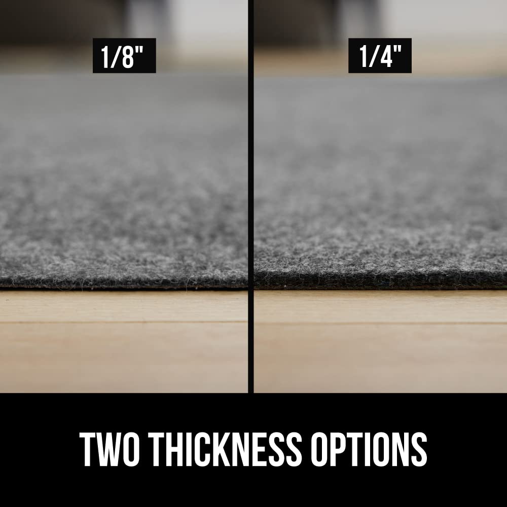 GORILLA GRIP Felt with Rubber Stay in Place Slip Resistant Rug Pad, 1/8 inch Thick, 3x5 FT Protective Padding Under Area Rugs, Cushioned Gripper Pads, Carpet Runners, Hardwood Floors Protection