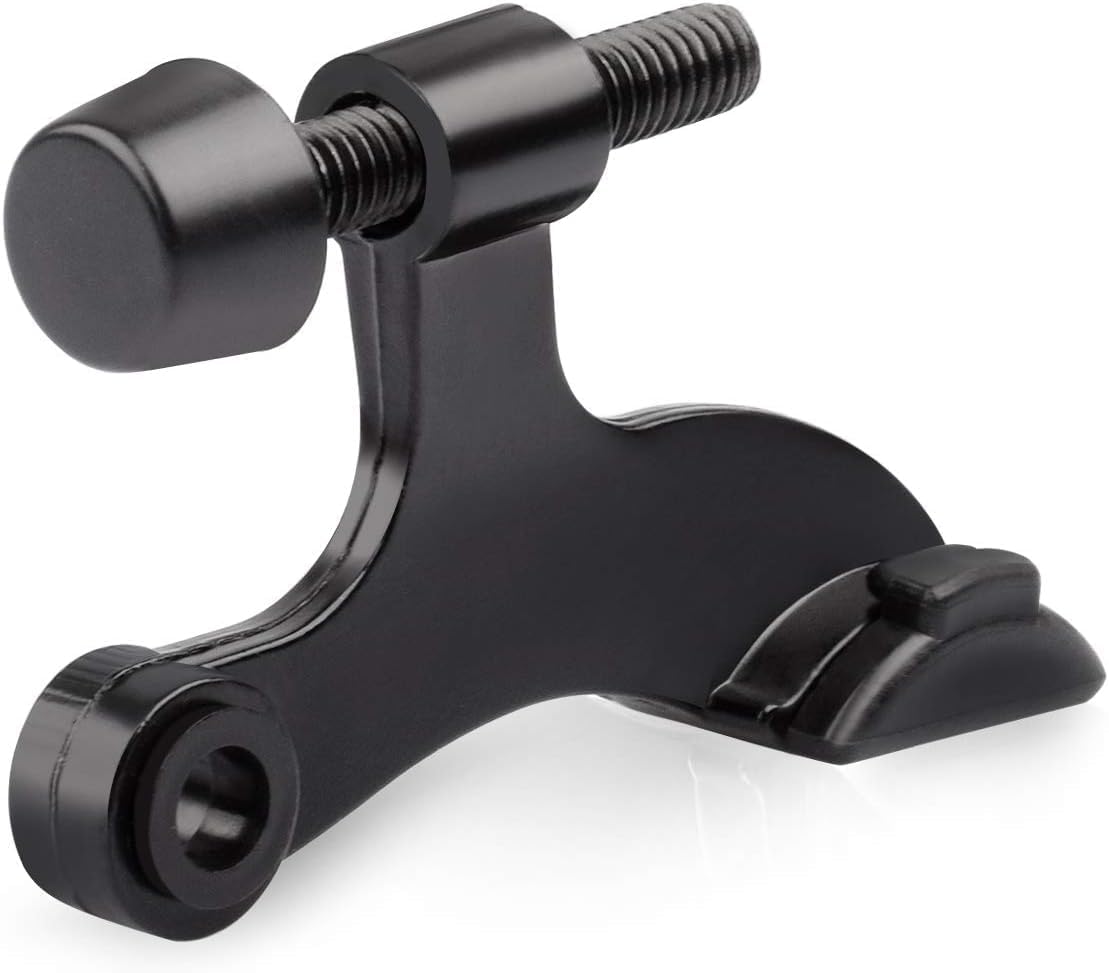 HOMOTEK 48 Pack Hinge Pin Black Door Stopper,Adjustable Deluxe Heavy Duty Door Stopper 2-1/2"x1-3/4,with Black Rubber Bumper Tips