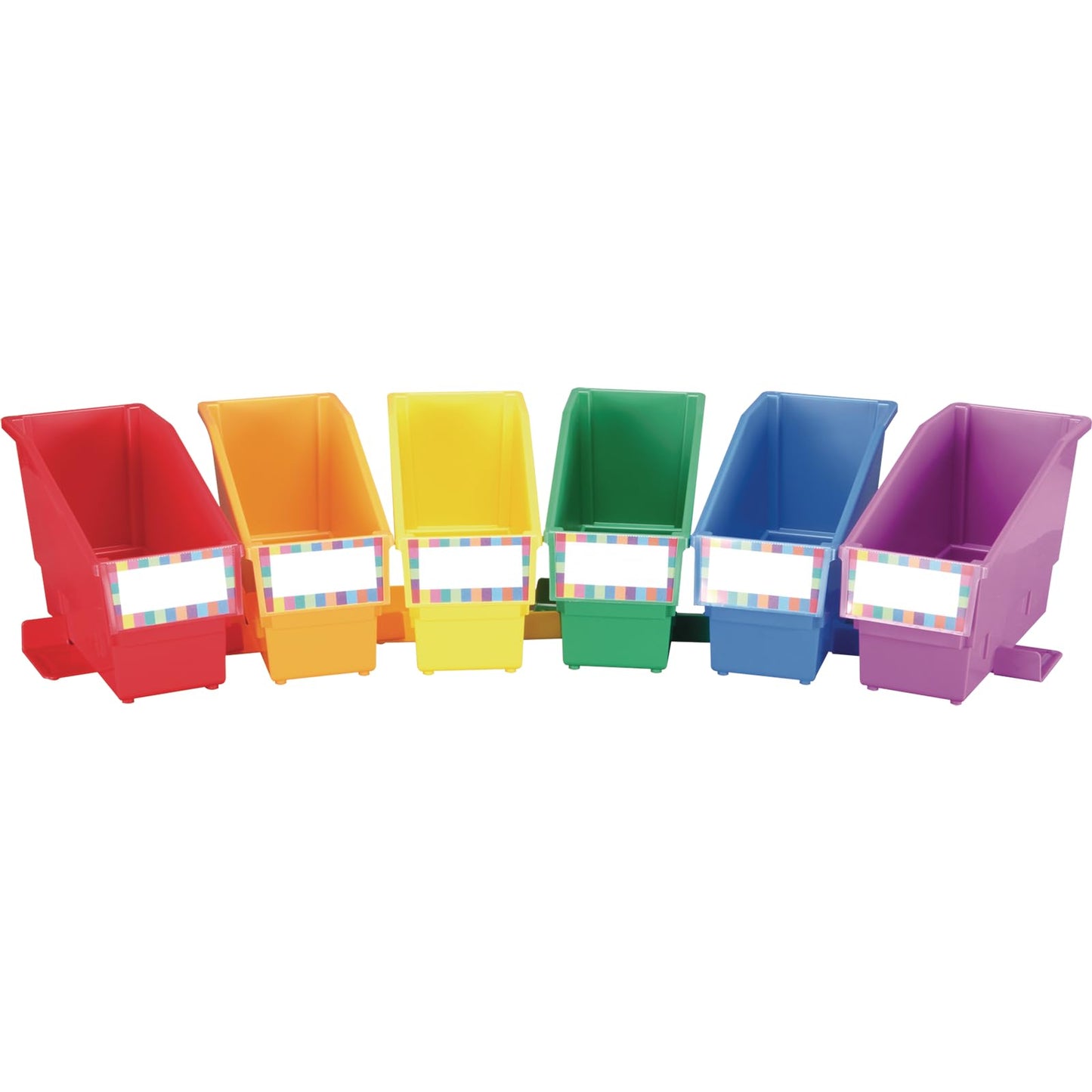 Really Good Stuff Non-Tip Book and Binder Holders with Stabilizer Wings, 5½” by 13½” by 7¾” - Set of 6, Classroom & Library Organization