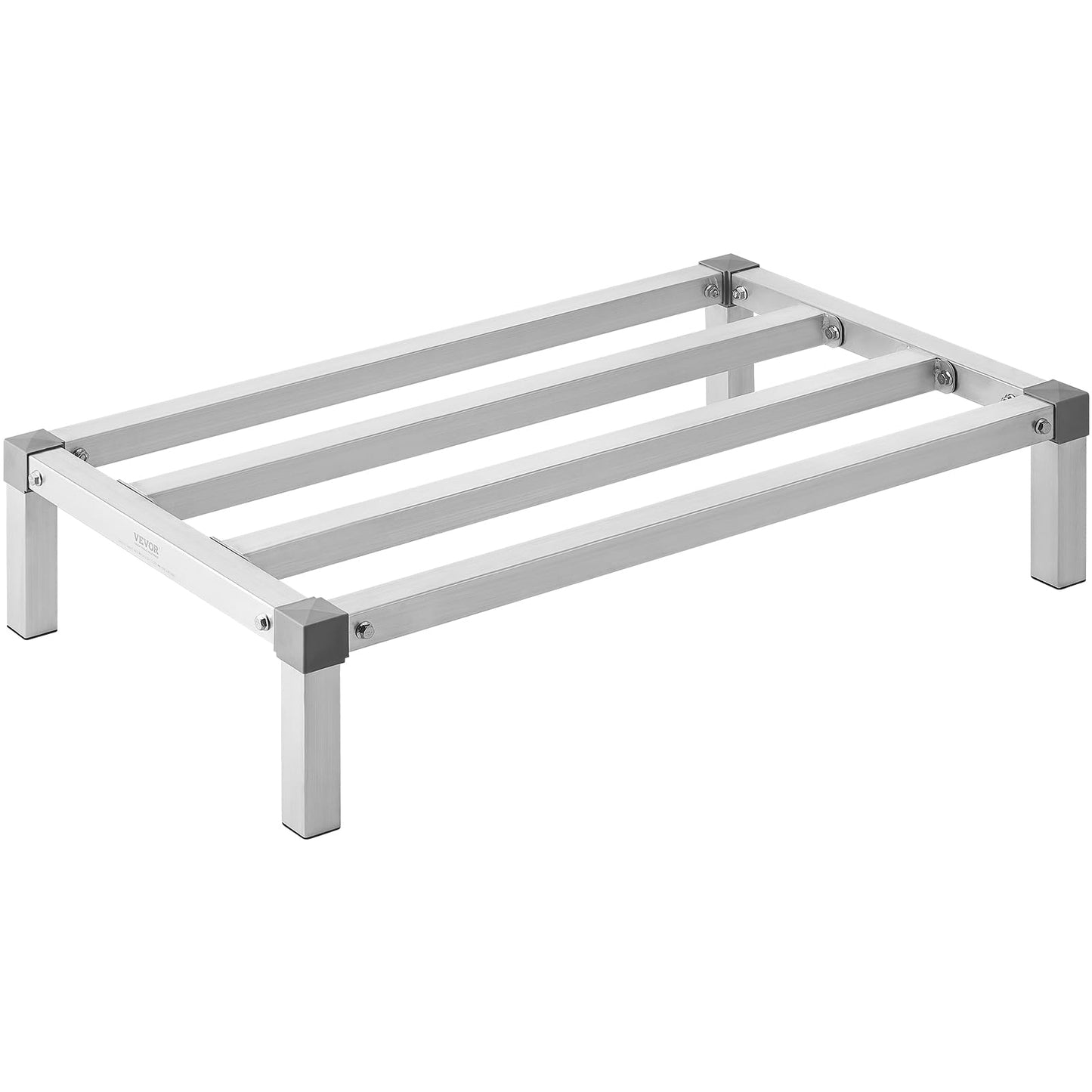 VEVOR Aluminum Dunnage Rack, 36” x 20” Commercial Food Floor Rack, 8” Off The Floor, 1000 lbs Capacity All-Welded Aluminum Storage, for Storage in Restaurants, Kitchens, Garages and Vehicles