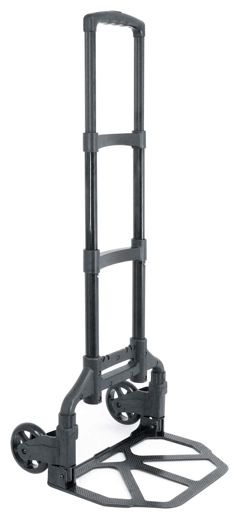 Rockville GigMate 154 lbs DJ/Musician Aluminum Trolley Hand Truck, Folds Flat, Large Rubber Wheels, Bungee Cord Included, Adjustable Height, for DJs and Musicians Transporting Gear